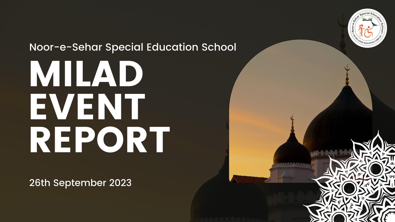 Cover page of the Eid Milad un Nabi Report