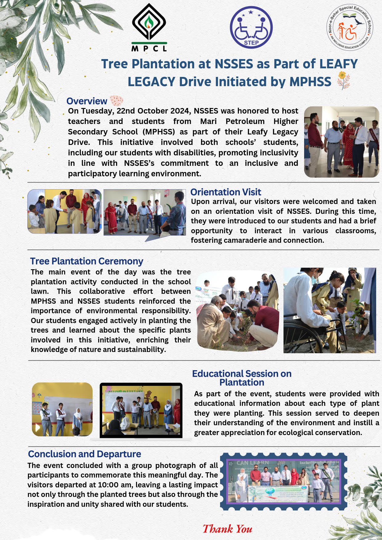 Cover Page: Tree Plantation at NSSES Part of the Leafy Legacy Drive by MPHSS