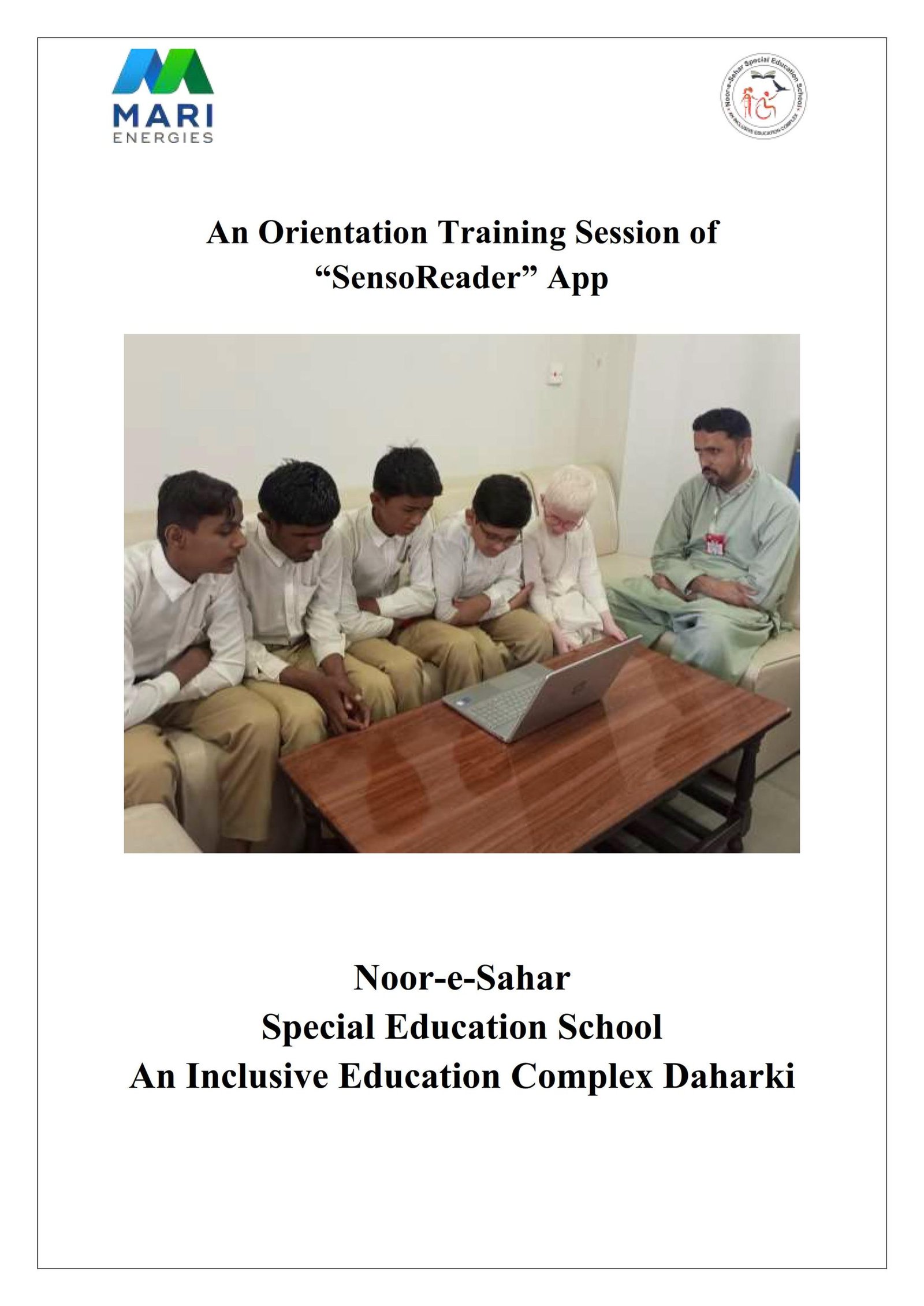 An Orientation Training Session of “SensoReader” App - Report Cover Page